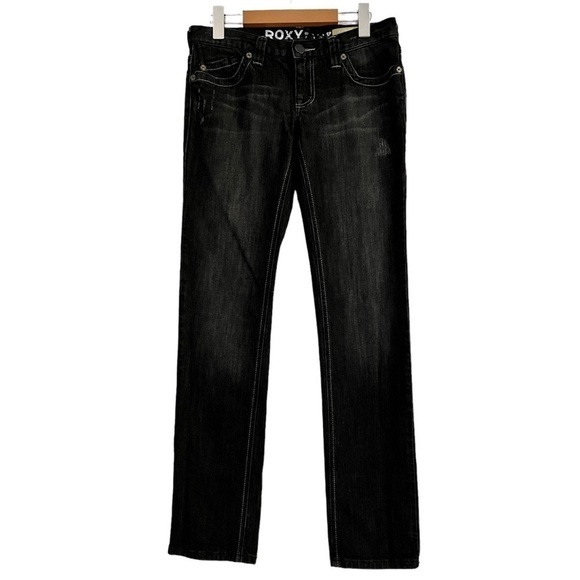 ROXY Gold Coast Skinny Fit Low Rise Jeans Lightly Distressed - Picture 1 of 15